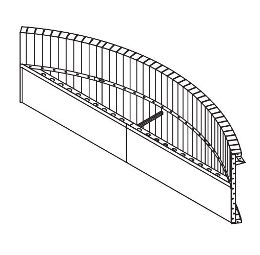 10' Radius Steel Bench 42"